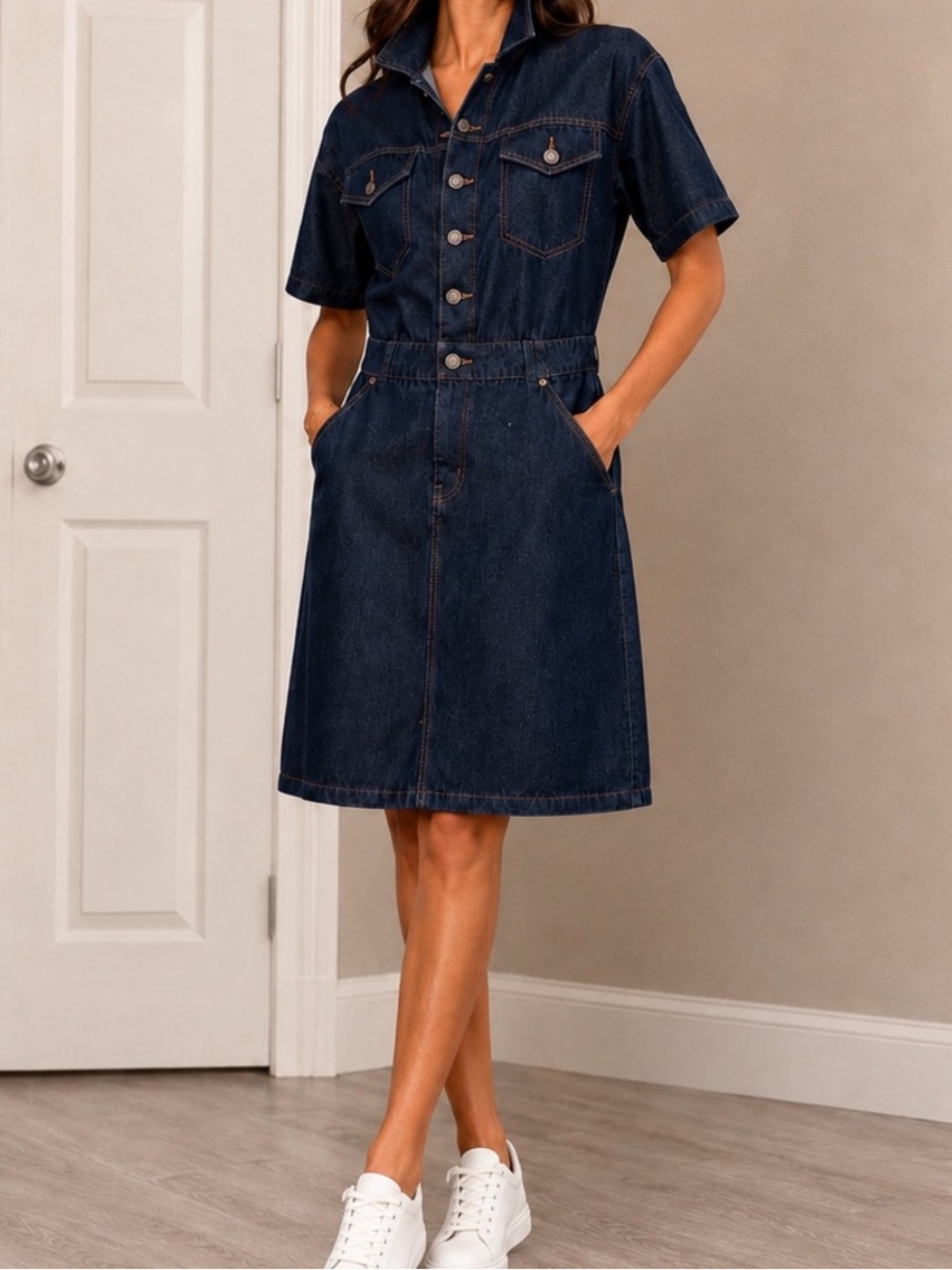 Jean Dress Signature by Levi Strauss Blue Denim Large NWOT